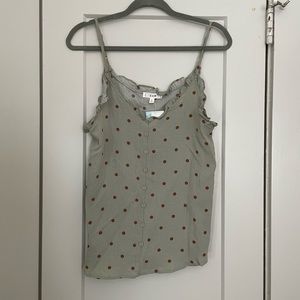 NWT Green tank top with polka dots